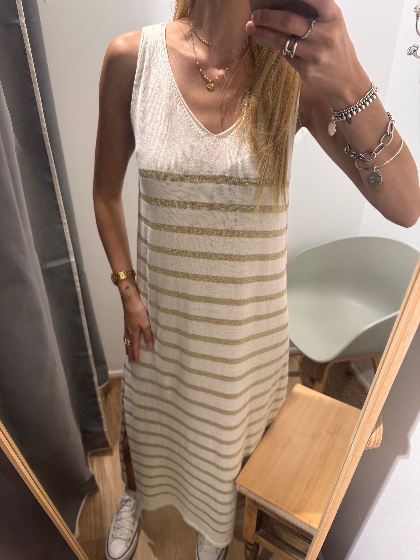 ROBE MARINIÈRE EN LUREX