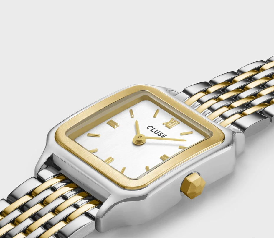 Gracieuse Petite Watch Double Steel, White Two-tone