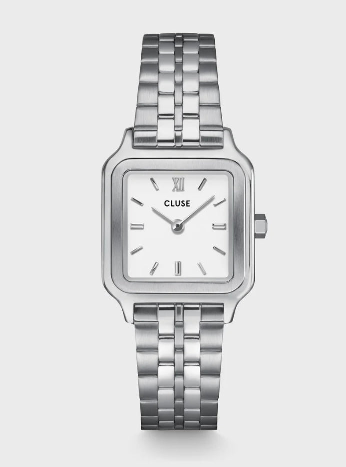Gracieuse Petite Watch Steel, White, Silver Colour