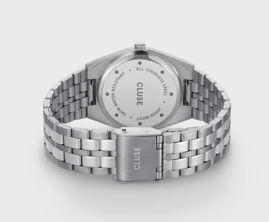 Retro 70's Watch Steel, Light Salmon, Silver Colour