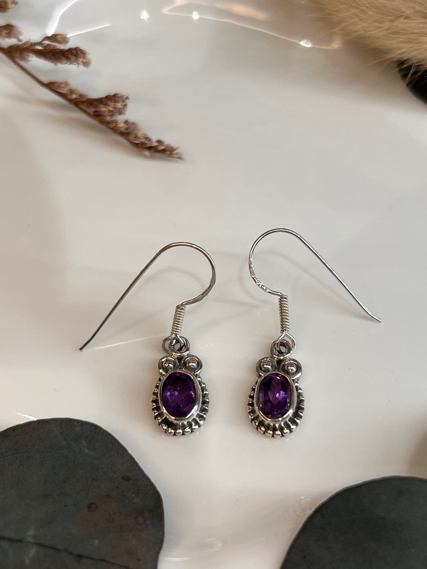 BOUCLES D’OREILLES AMÉTHISTE