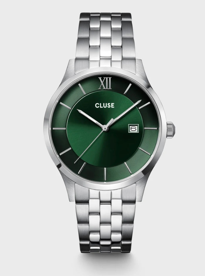 Aravis 3-Hand Watch, Green, Silver colour