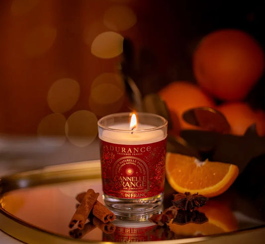 Petite bougie de Noël parfumée Cannelle-orange