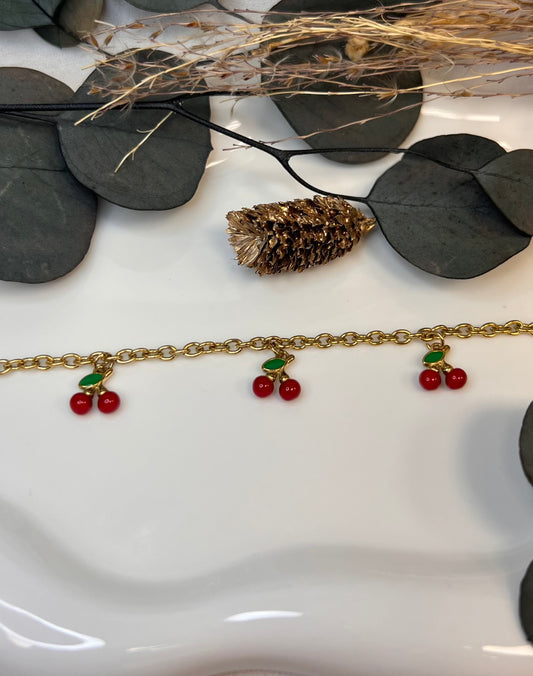 CHAÎNE DE CHEVILLE CERISES