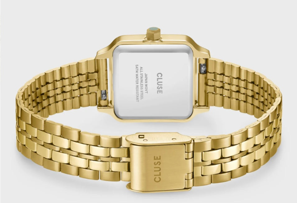 Gracieuse Petite Watch Steel, Sage Green, Gold Colour