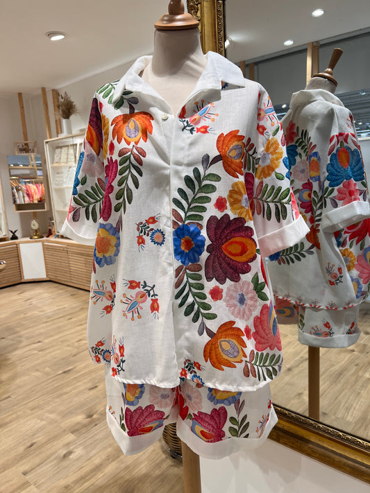 SHORT FLEURI GRANDE TAILLE