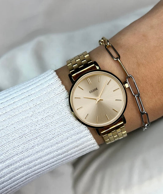 Boho Chic Petite Steel Watch, Gold, Gold colour