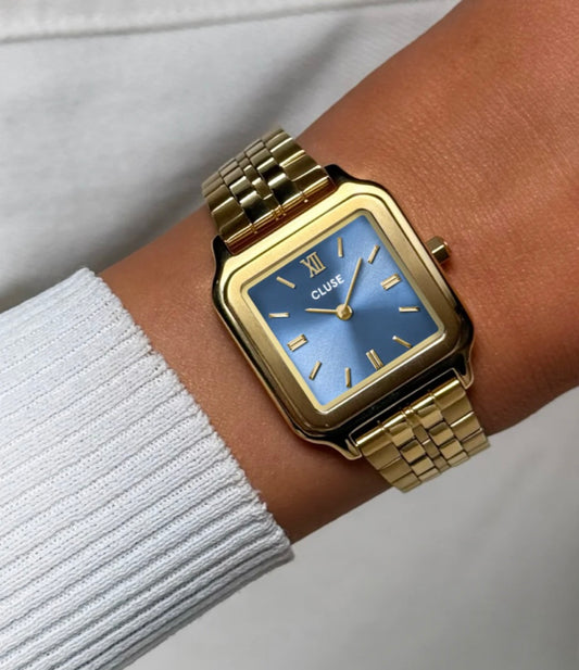Gracieuse Watch Steel, Kyanite Blue, Gold Colour