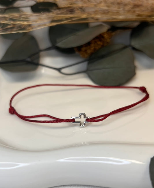 BRACELET CORDON CROIX