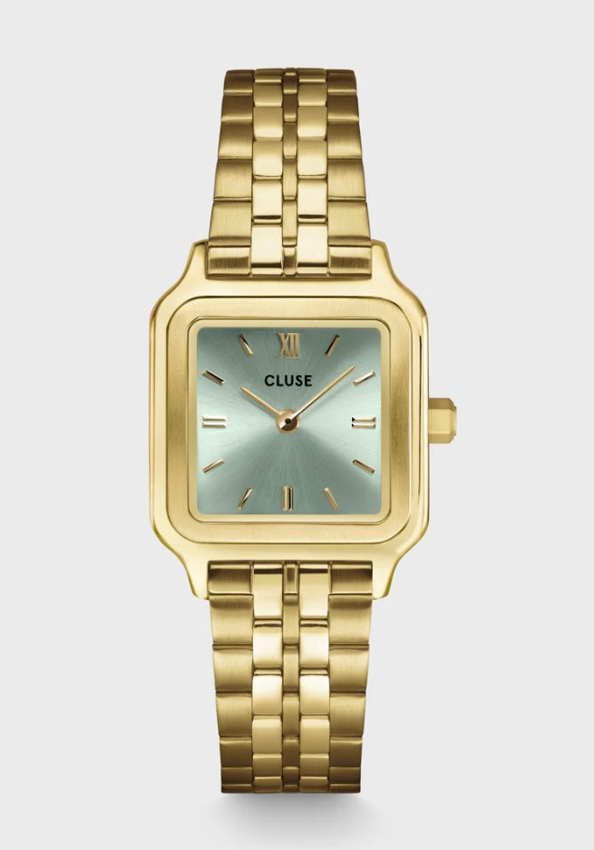 Gracieuse Petite Watch Steel, Sage Green, Gold Colour