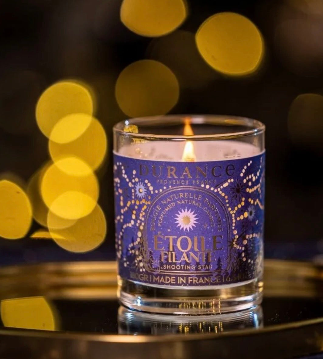 Bougie de Noël parfumée étoile filante