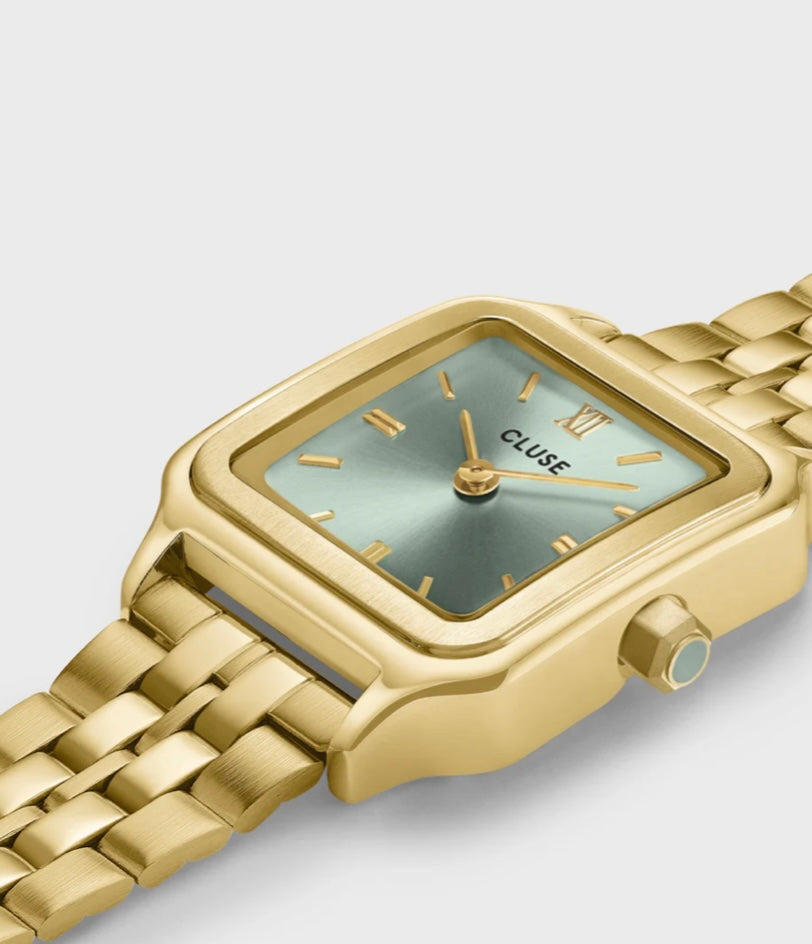 Gracieuse Petite Watch Steel, Sage Green, Gold Colour