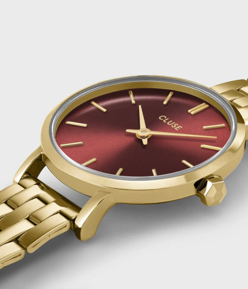 Boho Chic Petite Steel Watch, Dark cherry, Gold colour