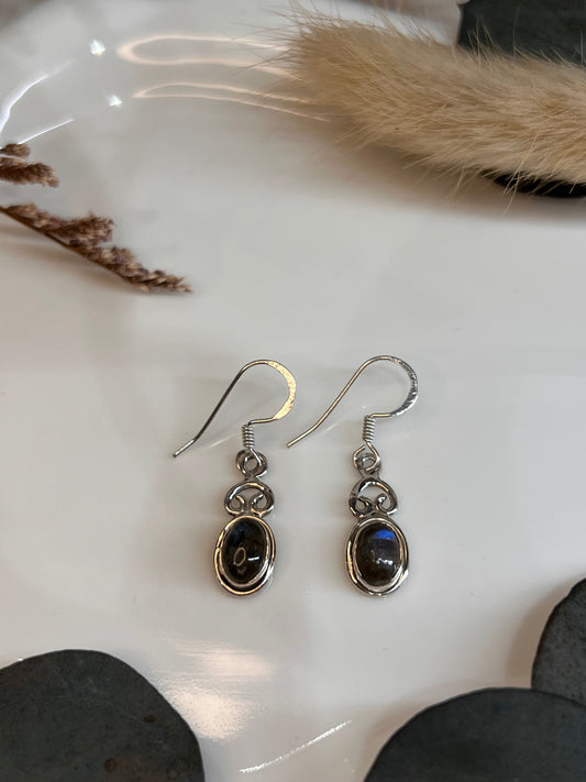 BOUCLES D’OREILLES LABRADORITE