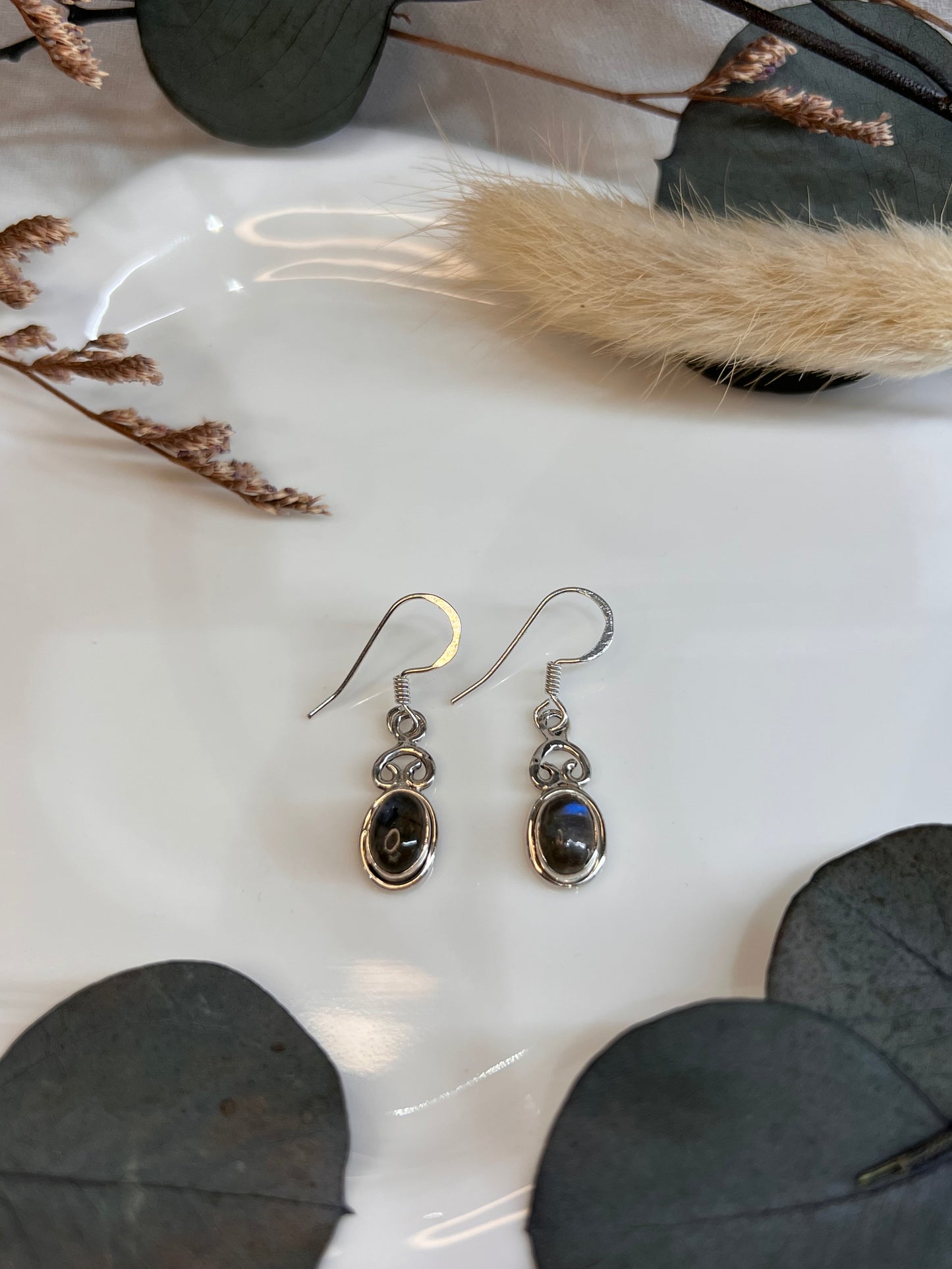 BOUCLES D’OREILLES LABRADORITE