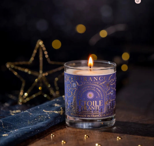 Bougie de Noël parfumée étoile filante