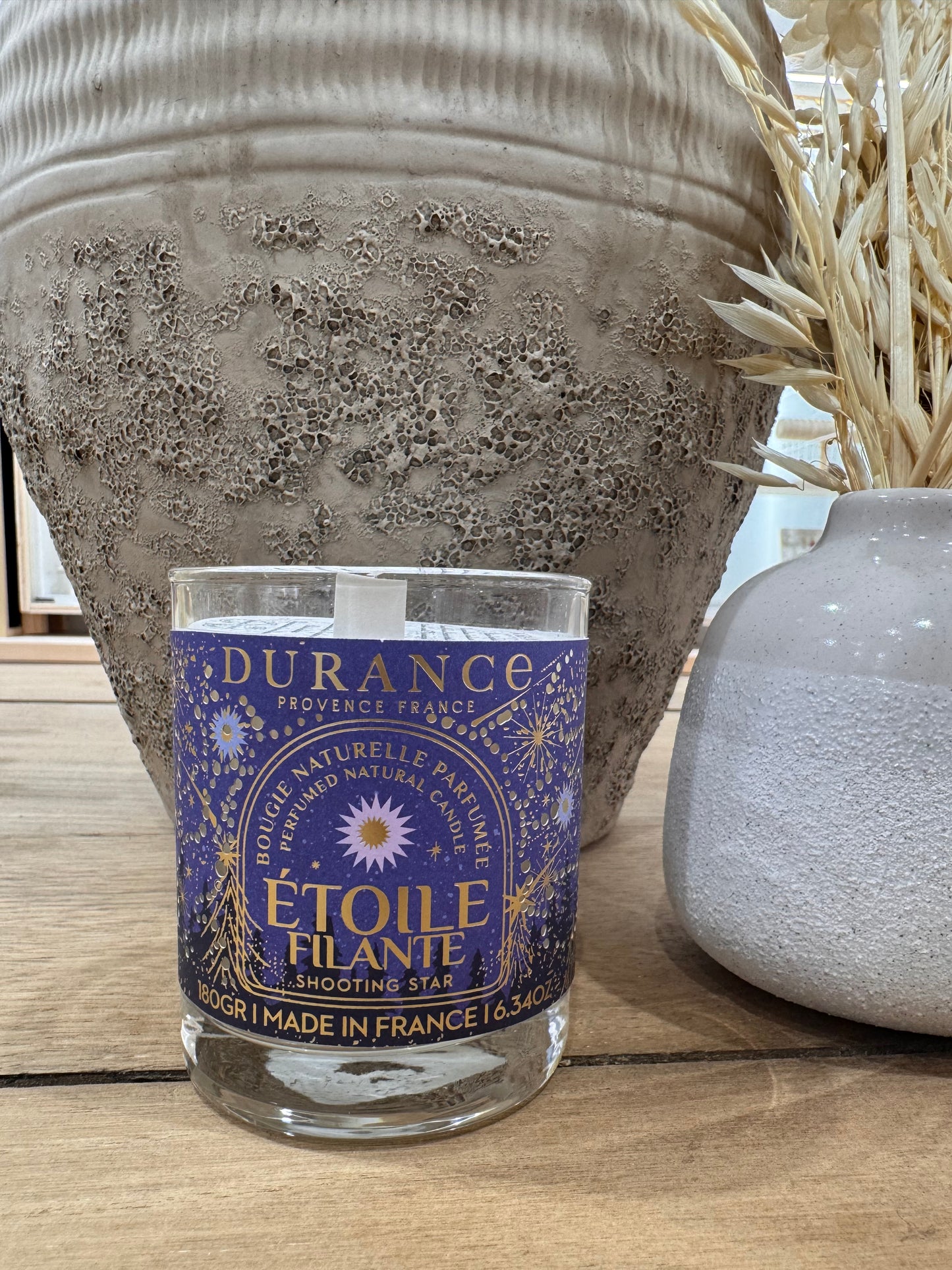 Bougie de Noël parfumée étoile filante