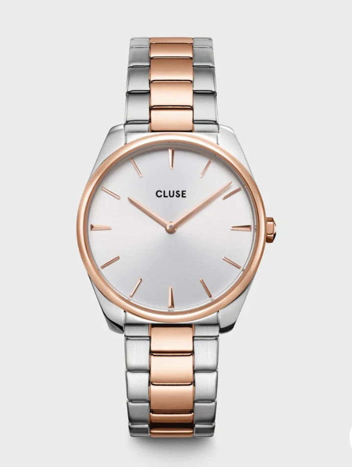 Féroce steel, white, rose gold/silver colour