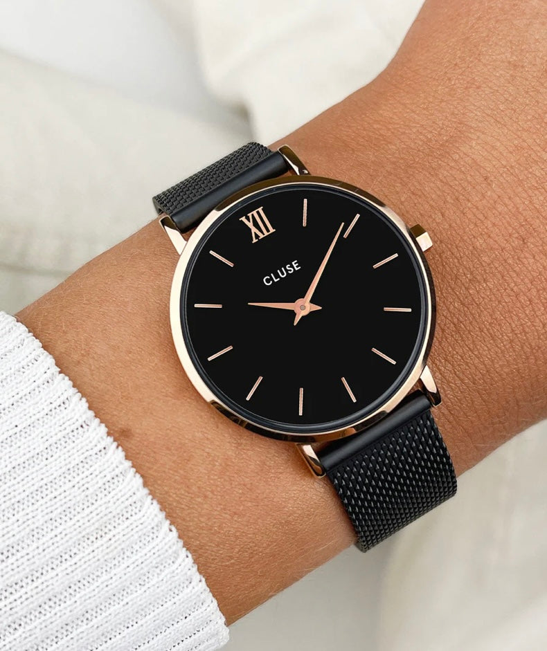 Minuit mesh black, rose gold colour