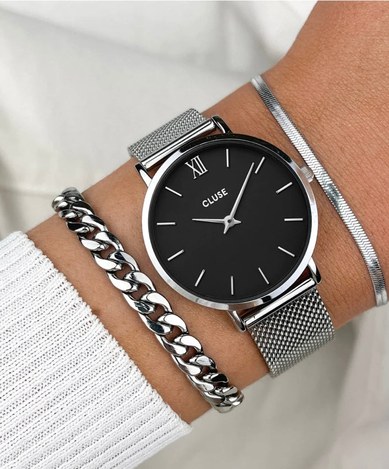 Minuit mesh black, Silver colour