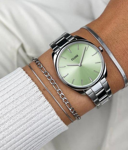 Féroce petite watch steel green, Silver colour