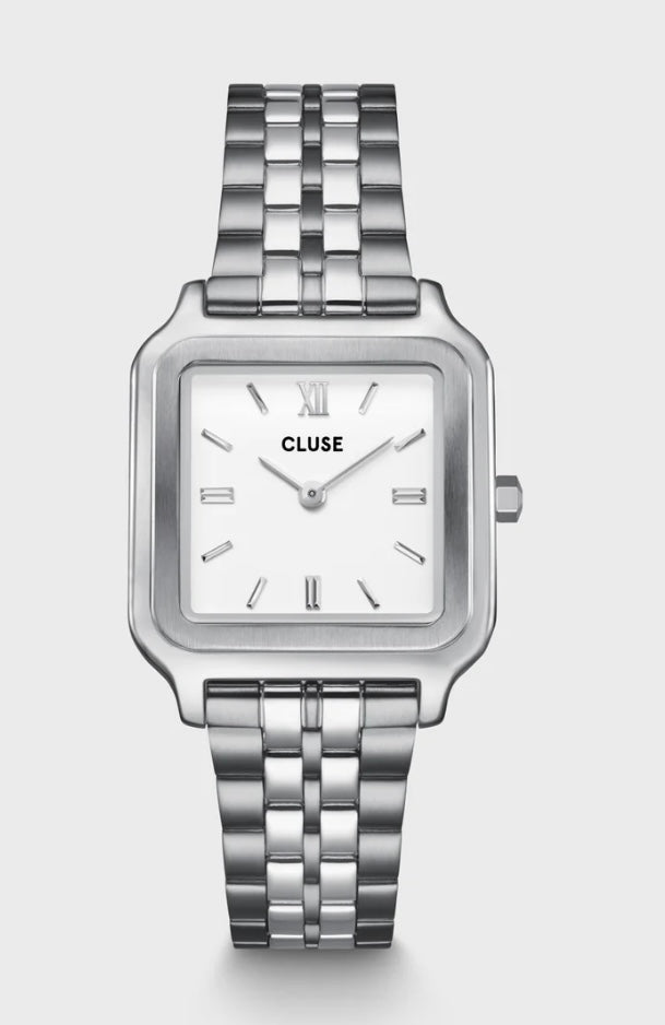 Gracieuse Watch Steel, White, Silver Colour