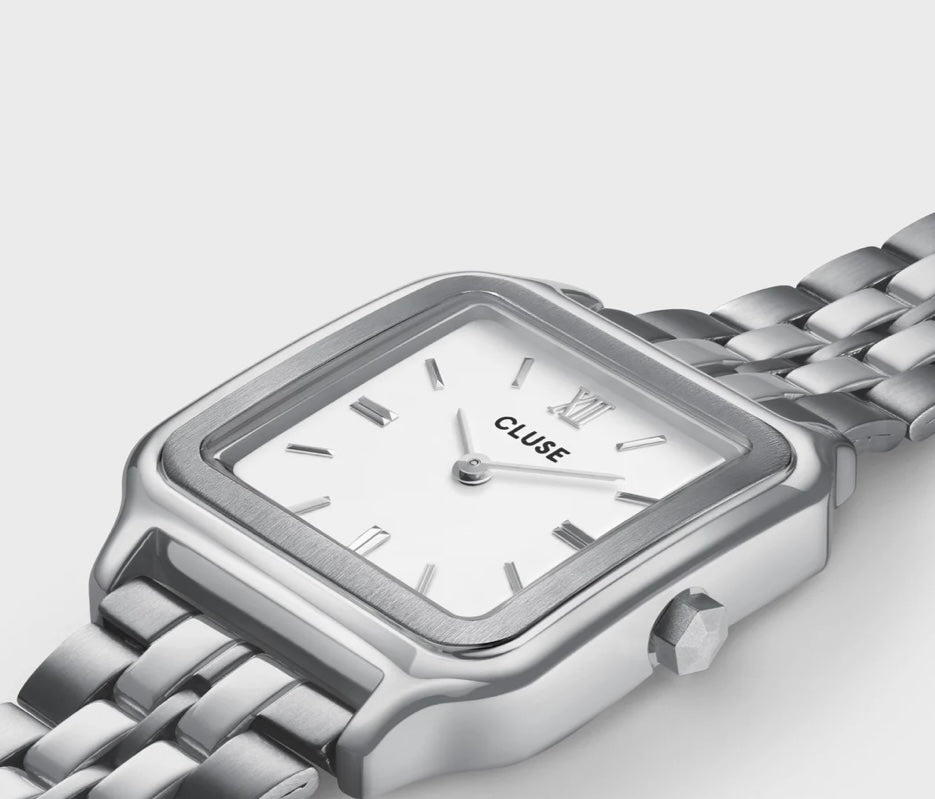 Gracieuse Watch Steel, White, Silver Colour