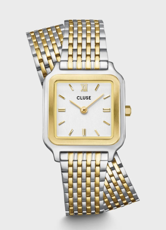 Gracieuse Petite Watch Double Steel, White Two-tone