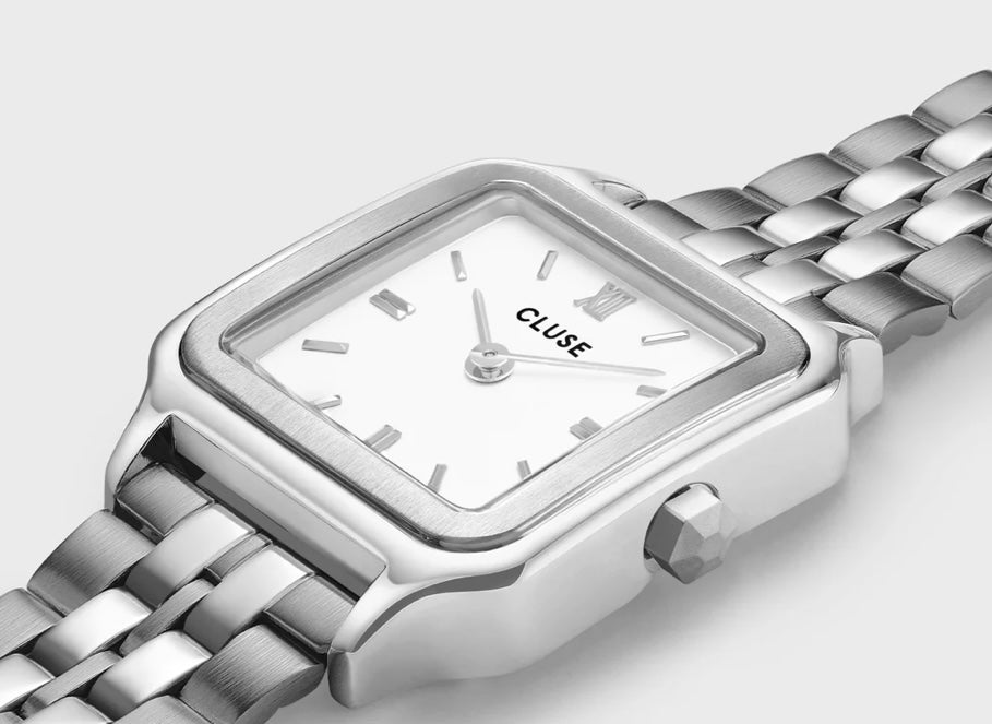 Gracieuse Petite Watch Steel, White, Silver Colour