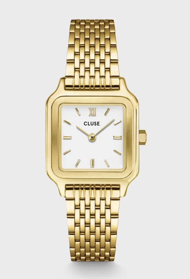 Gracieuse Petite Watch Steel, White, Gold Colour