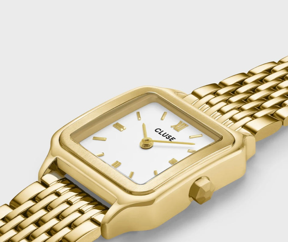 Gracieuse Petite Watch Steel, White, Gold Colour